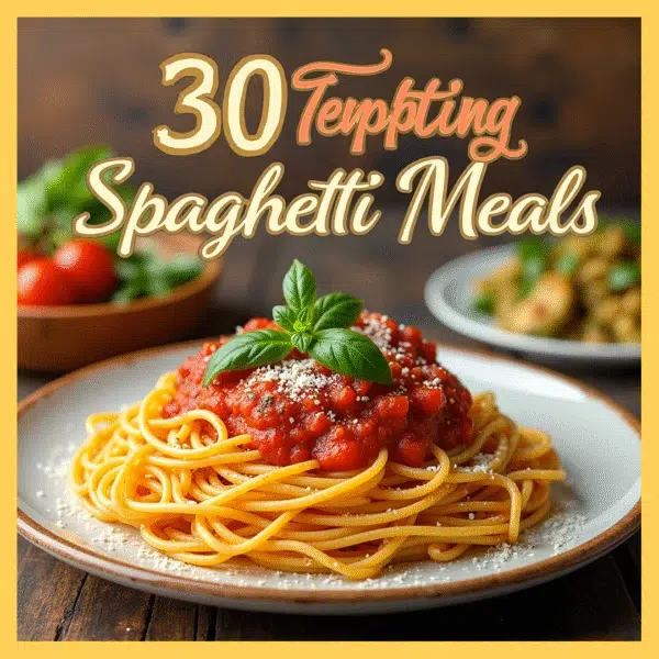 30 Tempting Spaghetti Meals audiobook cover – Food Recipes Collection – Dream Audiobooks