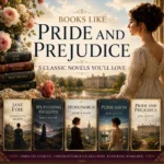 Books Like Pride and Prejudice cover featuring Jane Eyre, Wuthering Heights, Middlemarch, Persuasion, and Pride and Prejudice