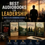Best audiobooks for leadership cover featuring The Art of War, Robinson Crusoe, Walden, Pride and Prejudice, and The Secret Garden audiobook covers