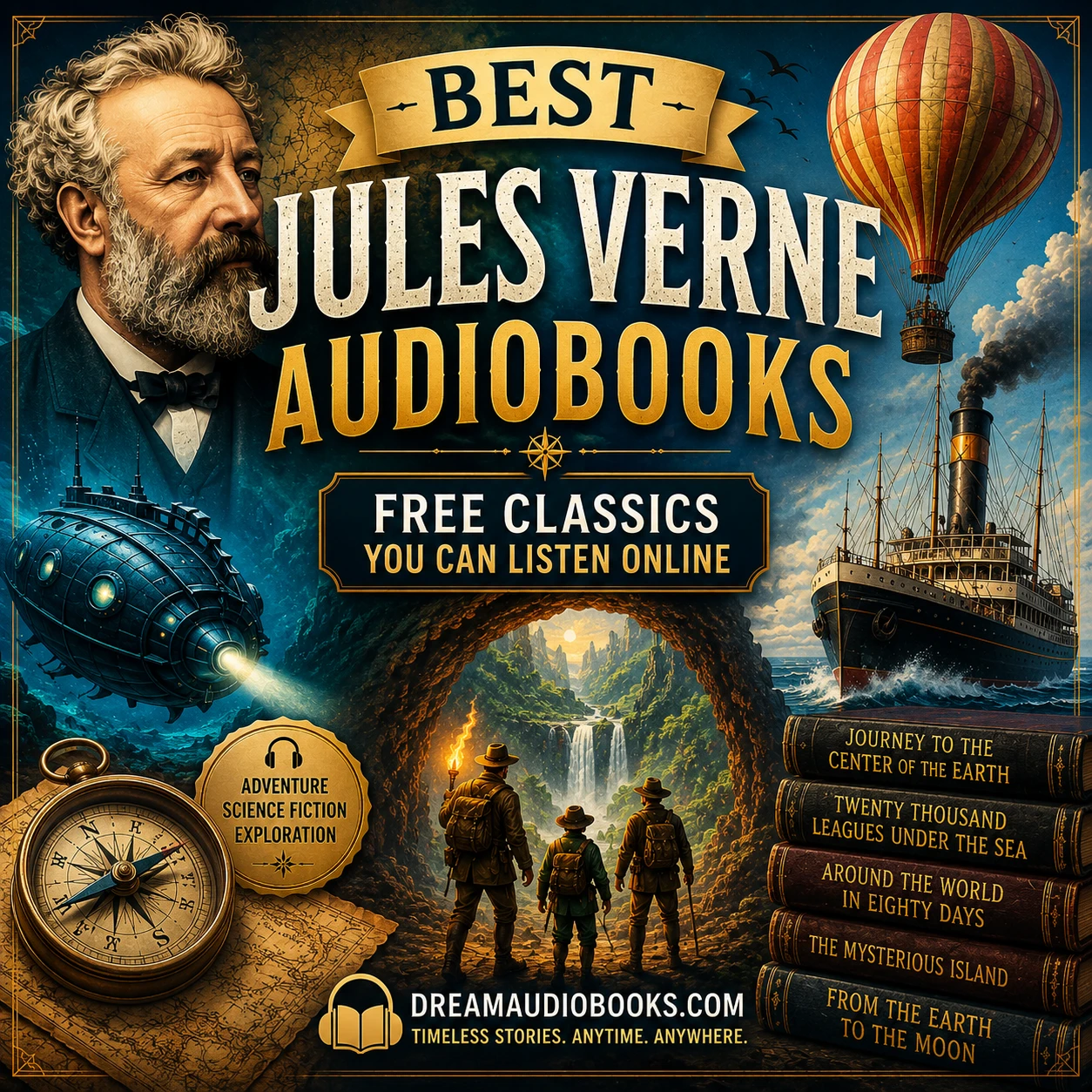 Best Jules Verne Audiobooks – Free Classics You Can Listen Online