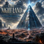 The Night Land Audiobook cover showing the Last Redoubt in a dark cosmic wasteland