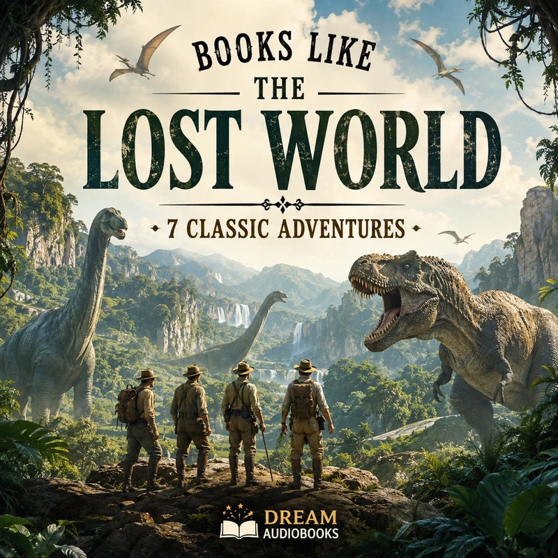 Books Like The Lost World featuring classic adventure books, prehistoric creatures and lost world exploration
